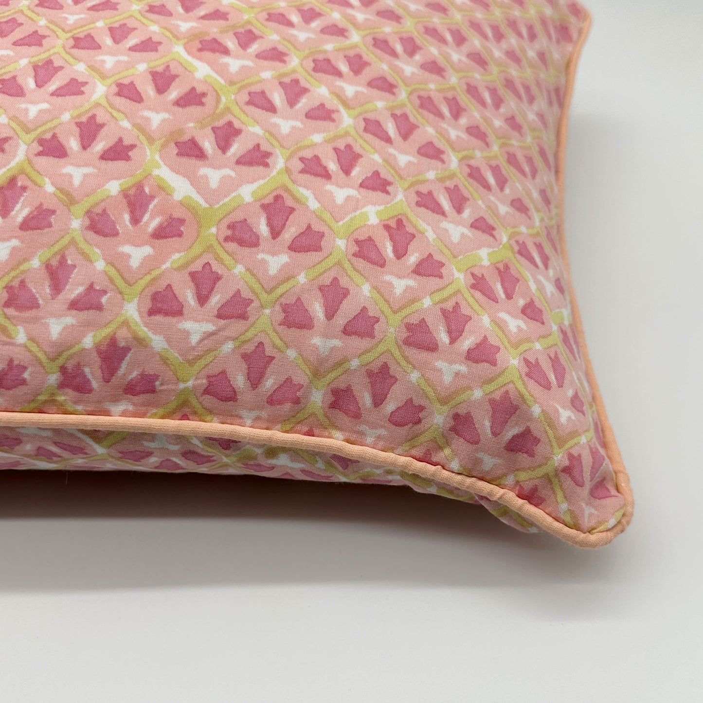 Lumbar hand block piped trim cushion - Annie