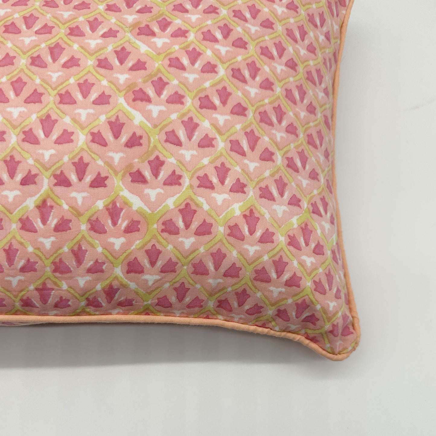 Lumbar hand block piped trim cushion - Annie