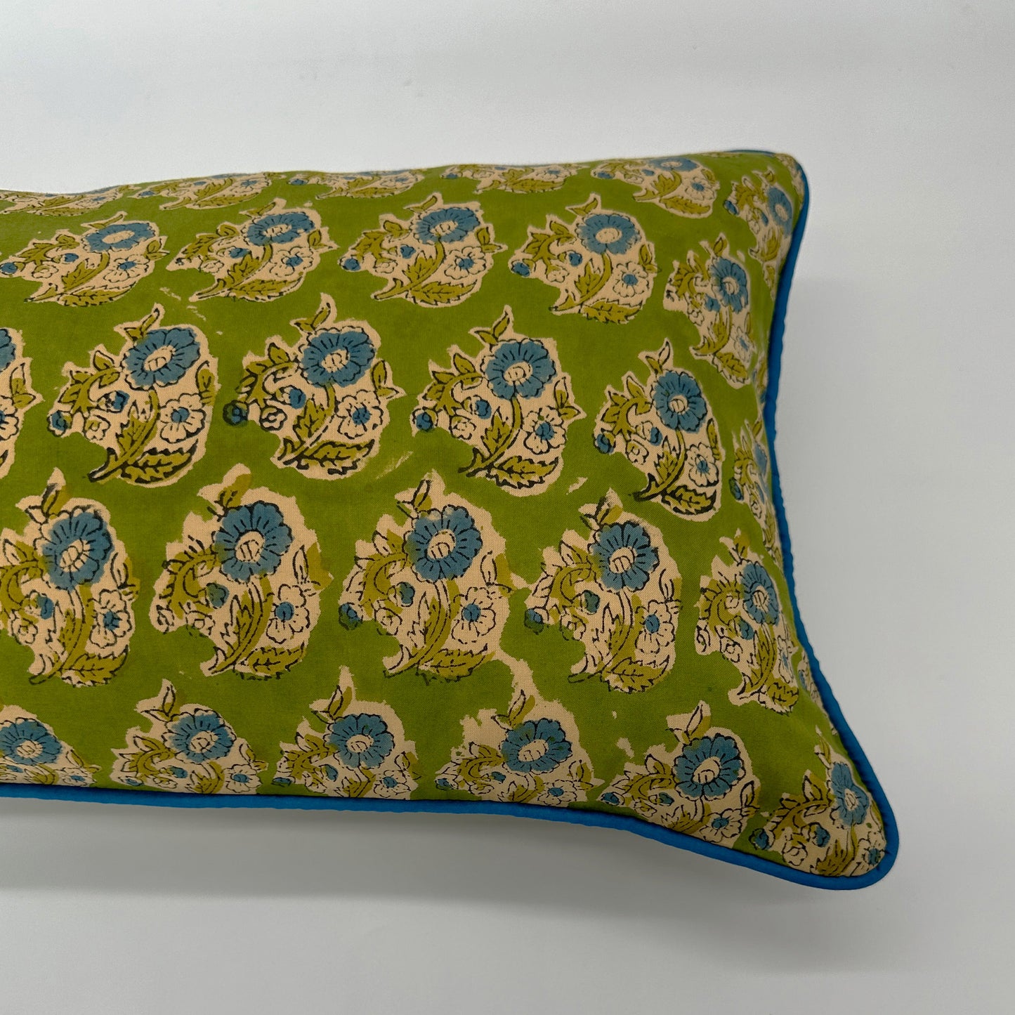 Lumbar hand block piped trim cushion - Claudia