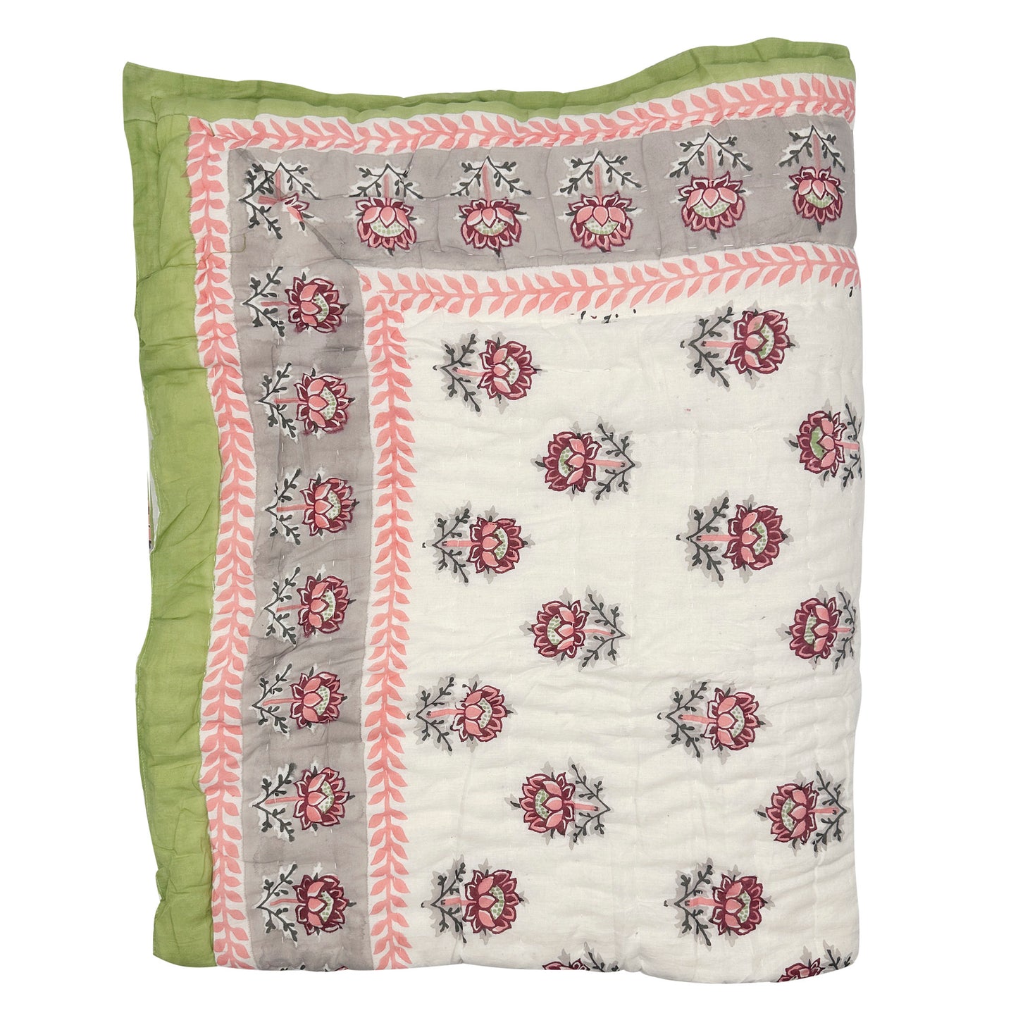 Lilly Handmade Block Print Cotton Quilt