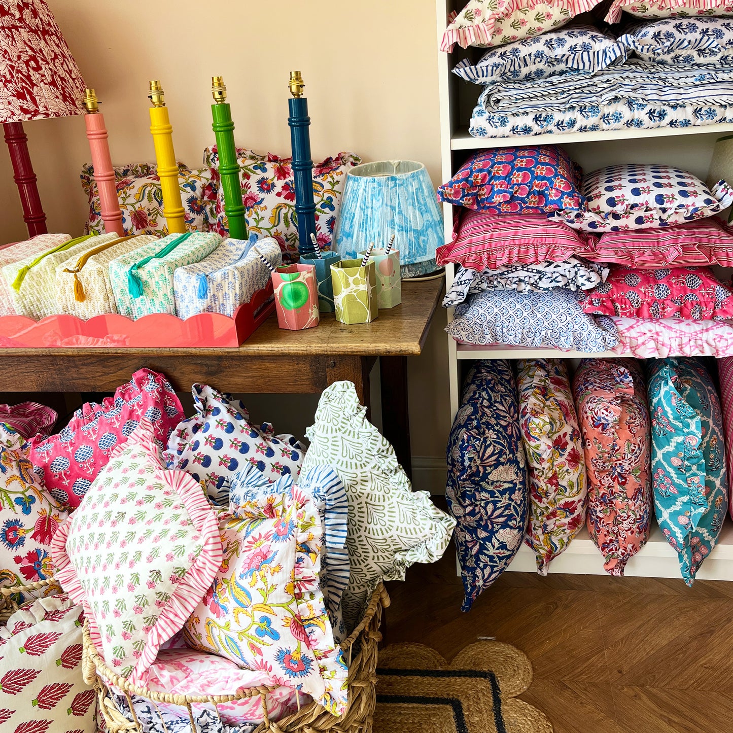 Bamboo Lamp Tall - Yellow