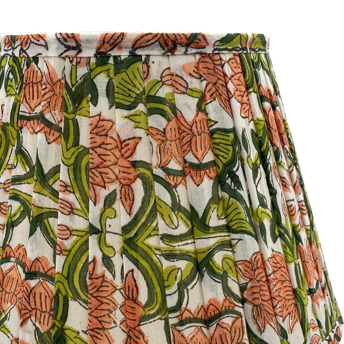 Octavia Pleated Cotton Block Printed Lampshade