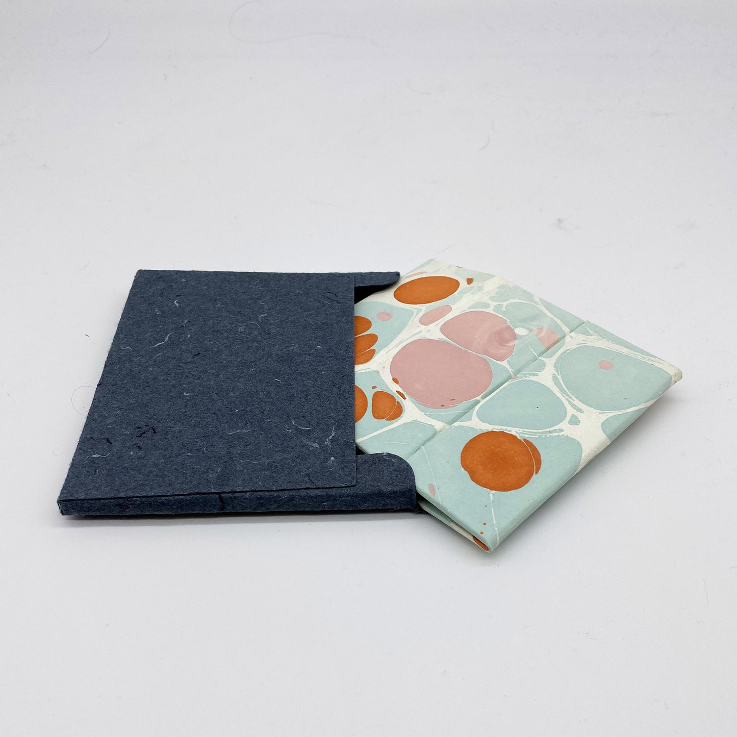 Marbled Paper Hexagonal Pen Pot - Peach Pastel