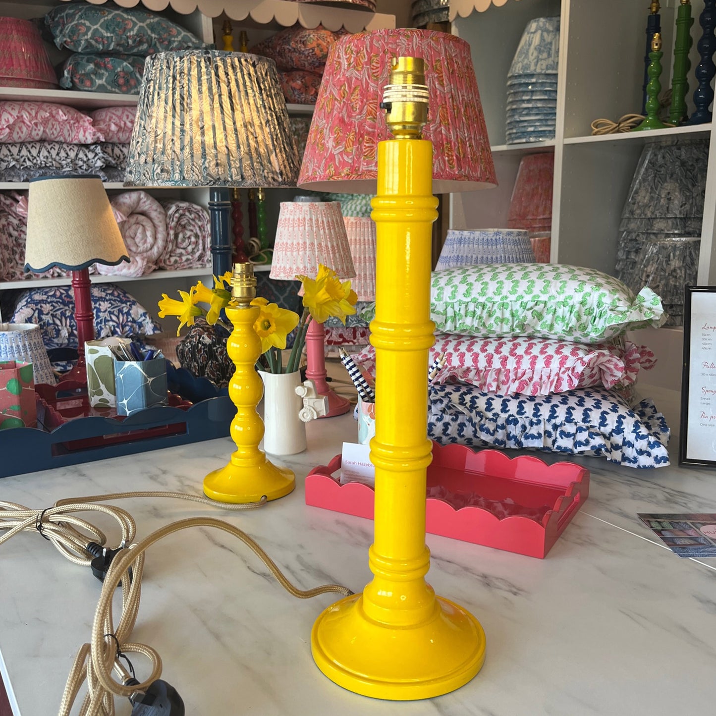 Bamboo Lamp Tall - Yellow