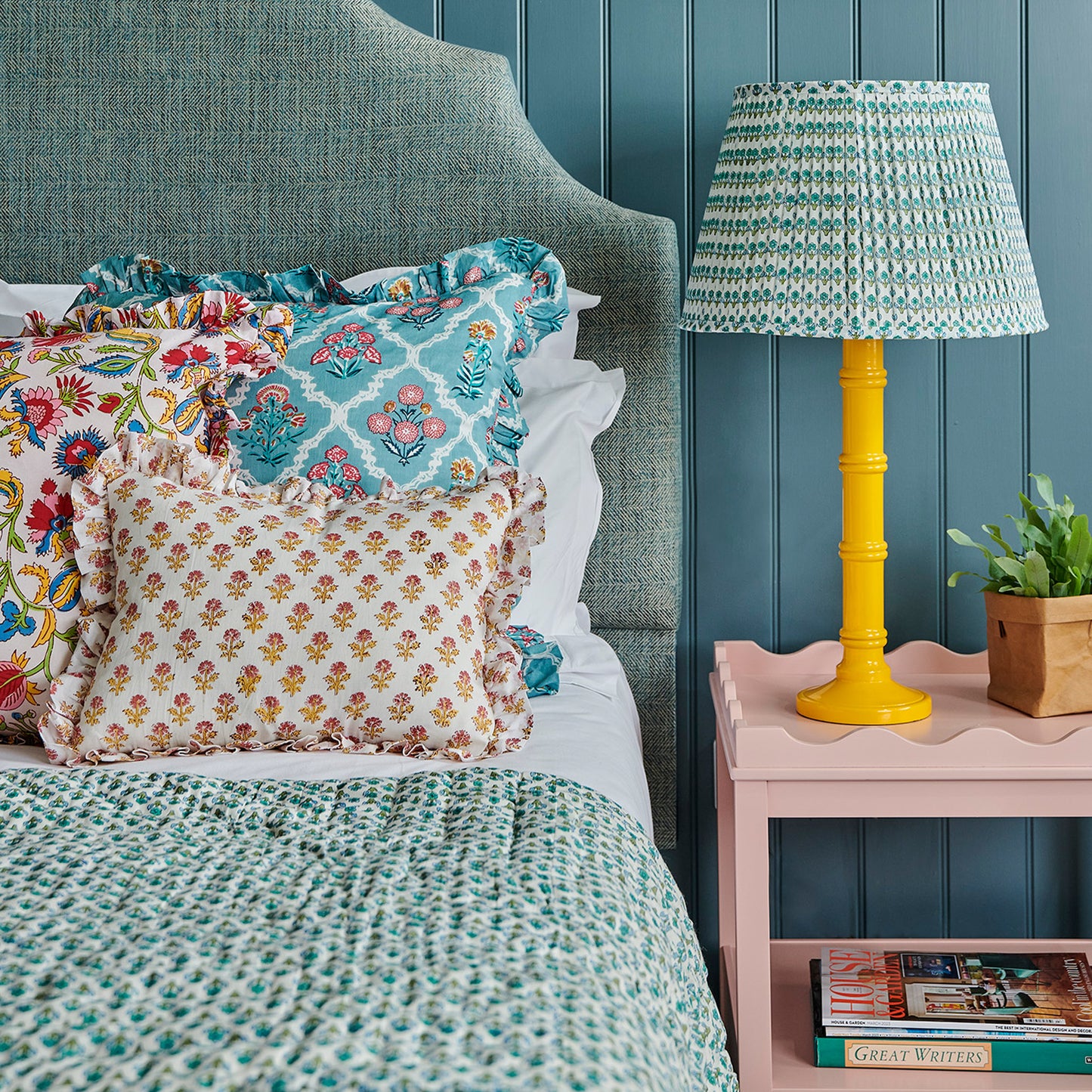 Bamboo Lamp Tall - Yellow