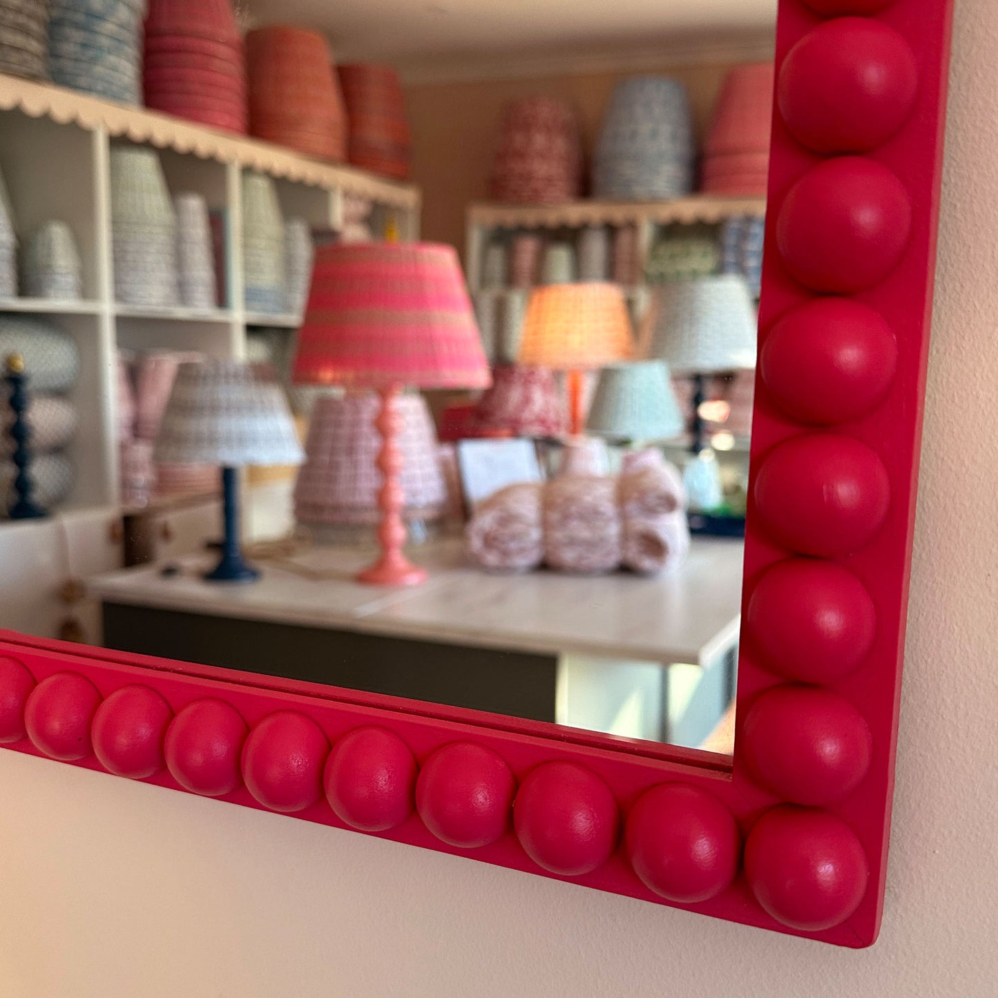 Bobbin Mirror - Bright Pink - In stock