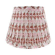  Bow Peep Pleated Cotton Block Printed Lampshade in Pink