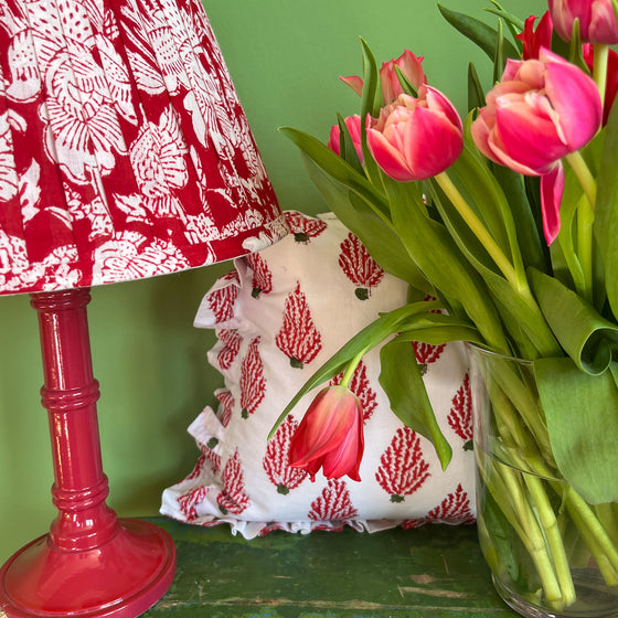 Harriet Pleated Cotton Block Printed Lampshade