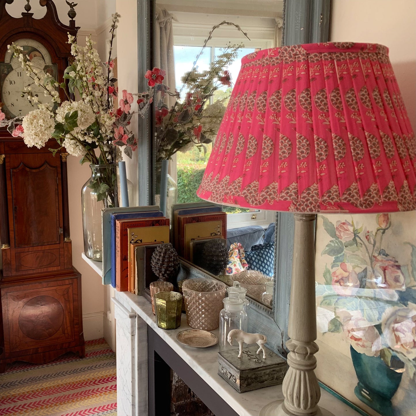 Libby Pleated Cotton Block Printed Lampshade