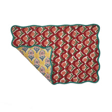  Block print quilted cotton reversible place mat - 003