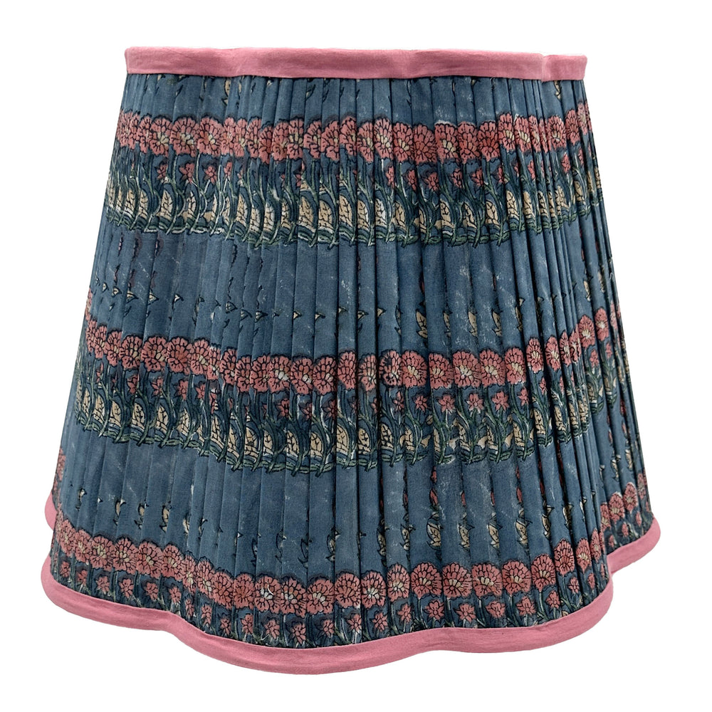 
                      
                        Gloria Pleated Cotton Block Printed Scallop Lampshade
                      
                    