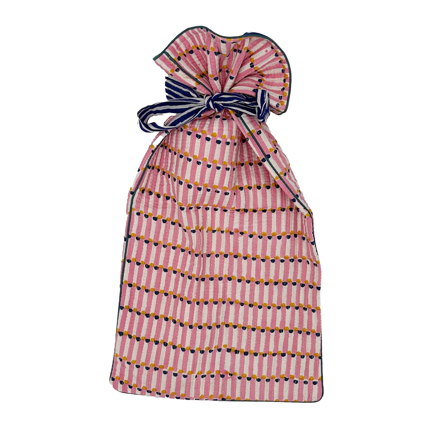 Quilted hot water bottle cover - Evie