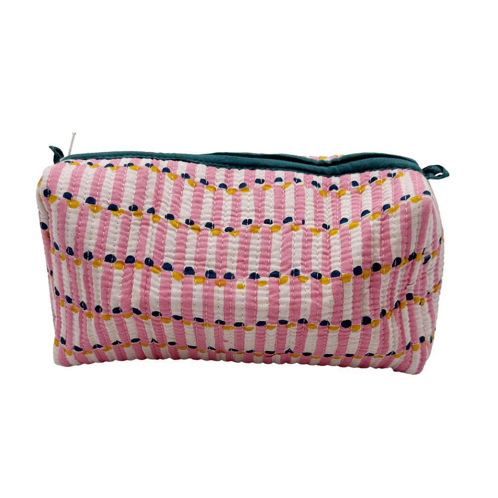 Quilted Cotton Wash Bag - Evie