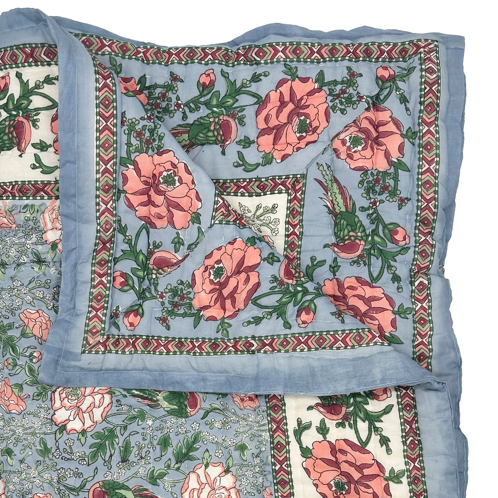 
                  
                    Fleur Handmade Block Print Cotton Quilt
                  
                