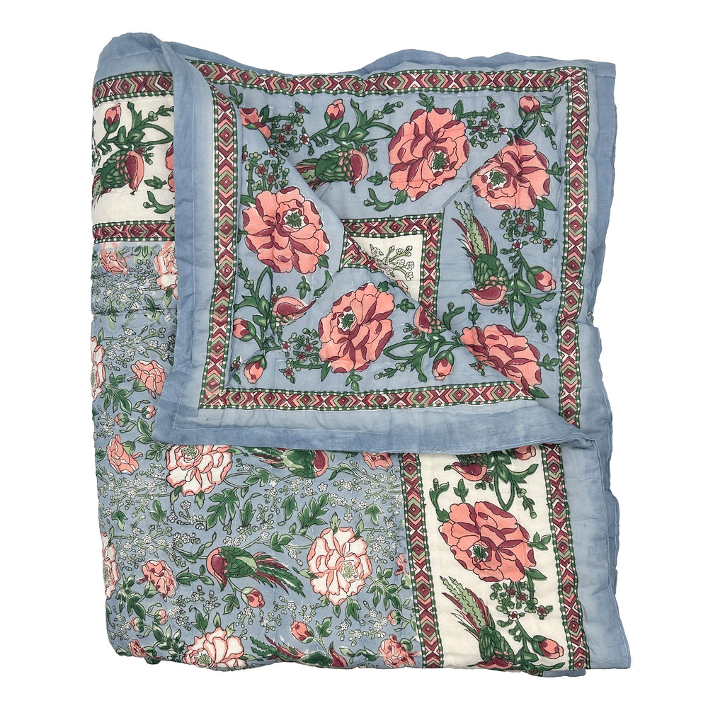 
                  
                    Fleur Handmade Block Print Cotton Quilt
                  
                