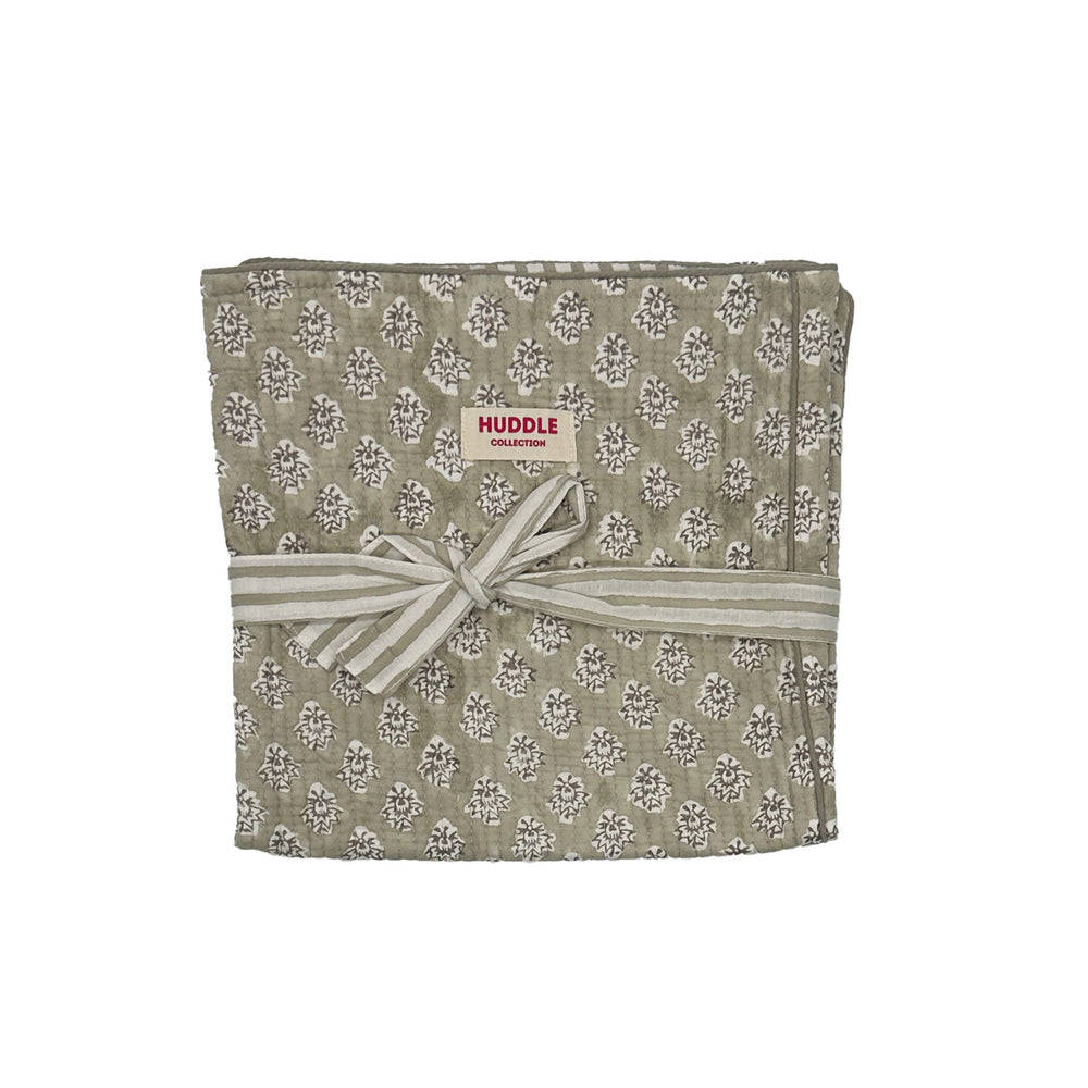 Quilted hot water bottle cover - Georgie in biscuit