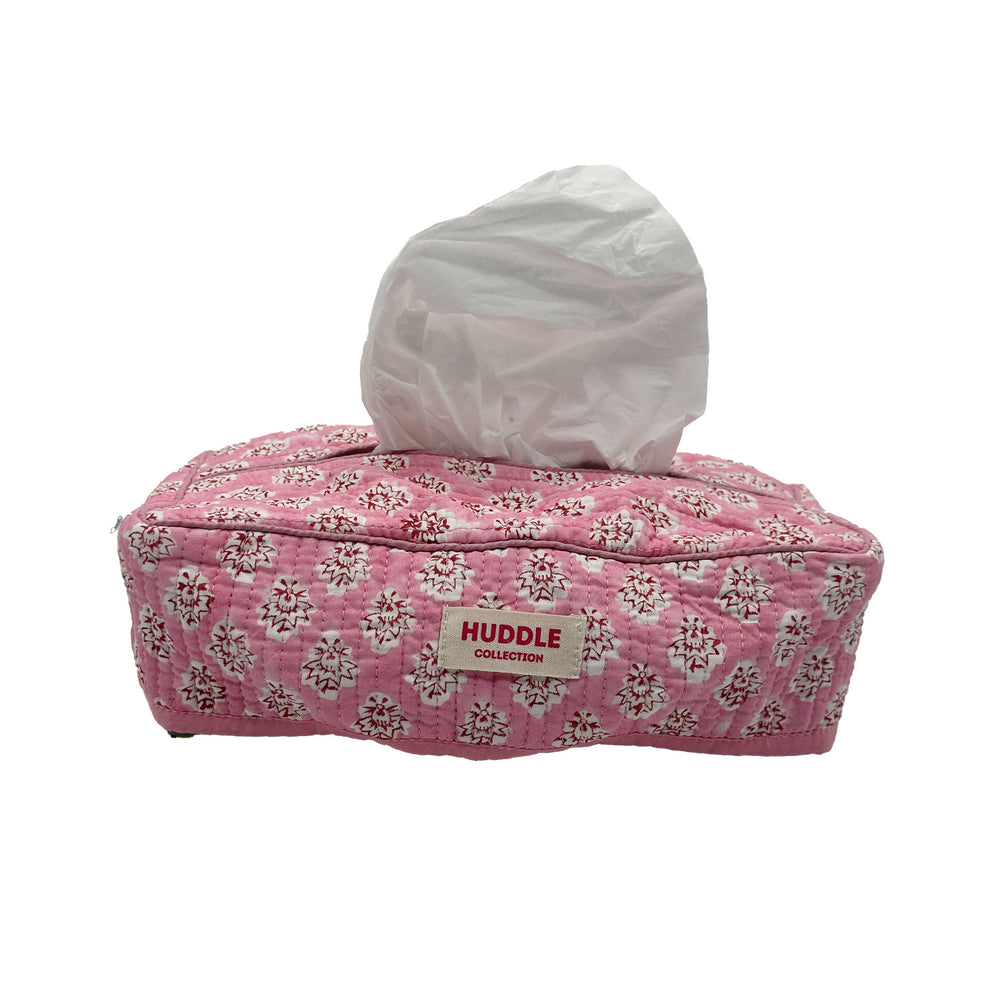 Quilted Tissue box cover - Georgie in pink