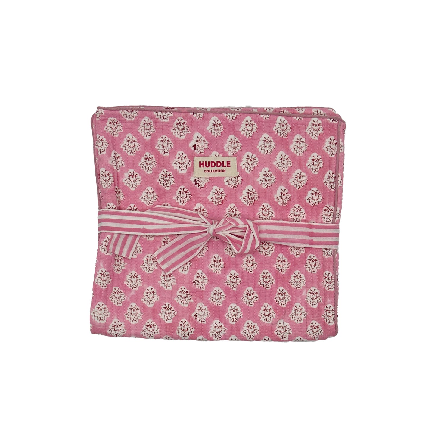 Quilted hot water bottle cover - Georgie in pink
