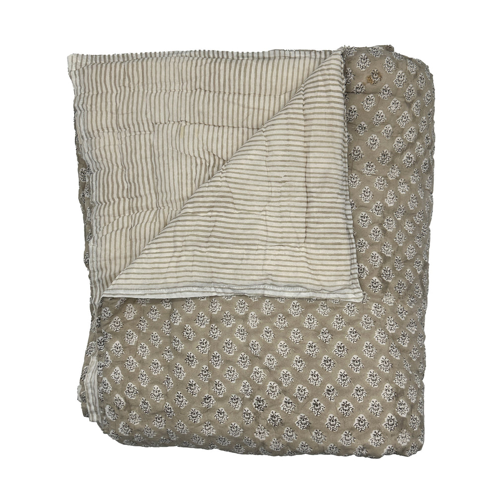 
                  
                    Georgie Handmade Block Print Cotton Quilt in Biscuit
                  
                