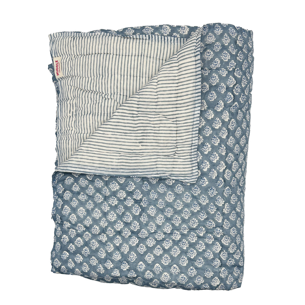 
                  
                    Georgie Handmade Block Print Cotton Quilt in Blue
                  
                