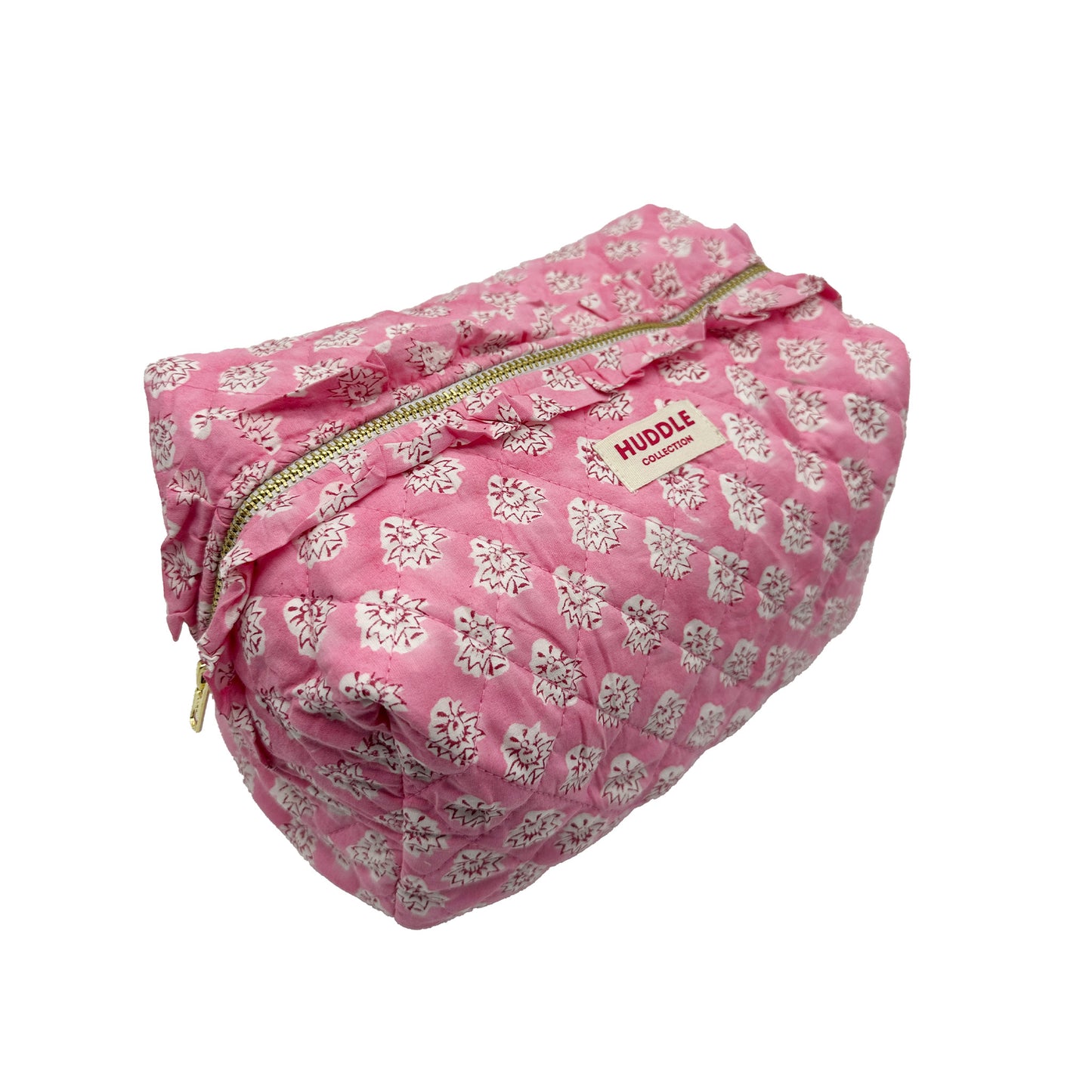 Frilled Cotton Wash Bag - Georgie in Pink