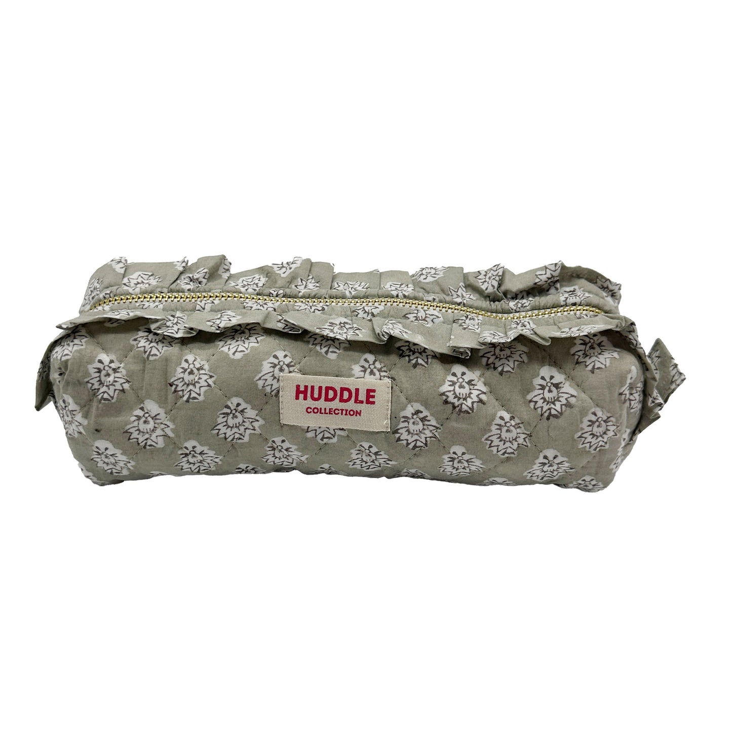 Frilled Make-up bag - Georgie in Biscuit