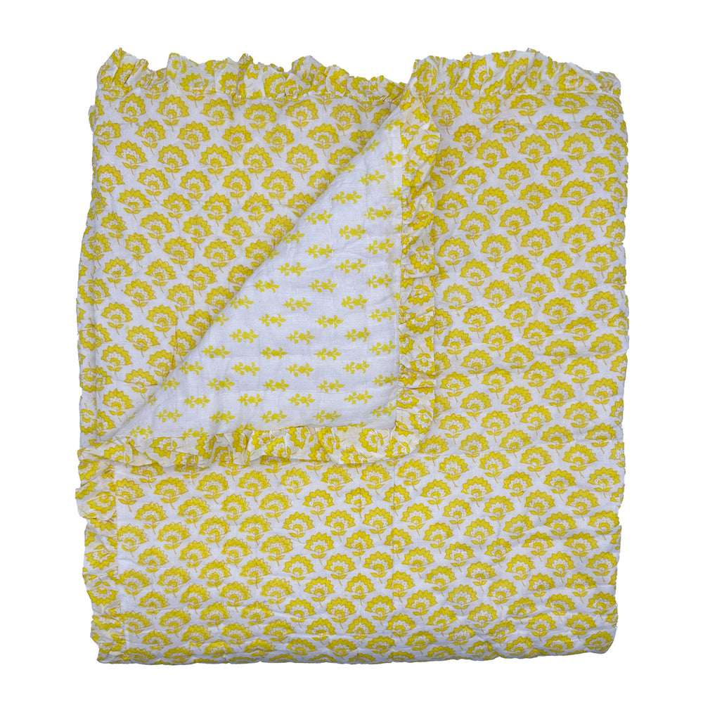 
                  
                    Jennie Handmade Block Print Cotton Quilt in Yellow
                  
                