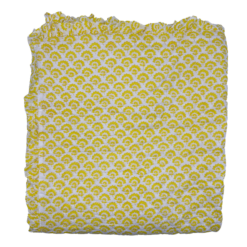 
                  
                    Jennie Handmade Block Print Cotton Quilt in Yellow
                  
                