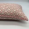 Lumbar hand block piped trim cushion - Jennie in Pink