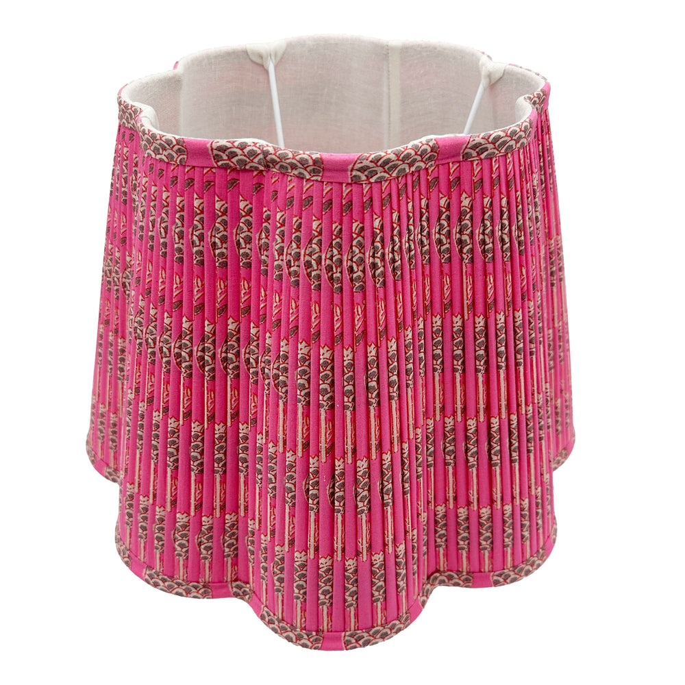 
                  
                    Libby Pleated Cotton Block Printed Scallop Lampshade
                  
                