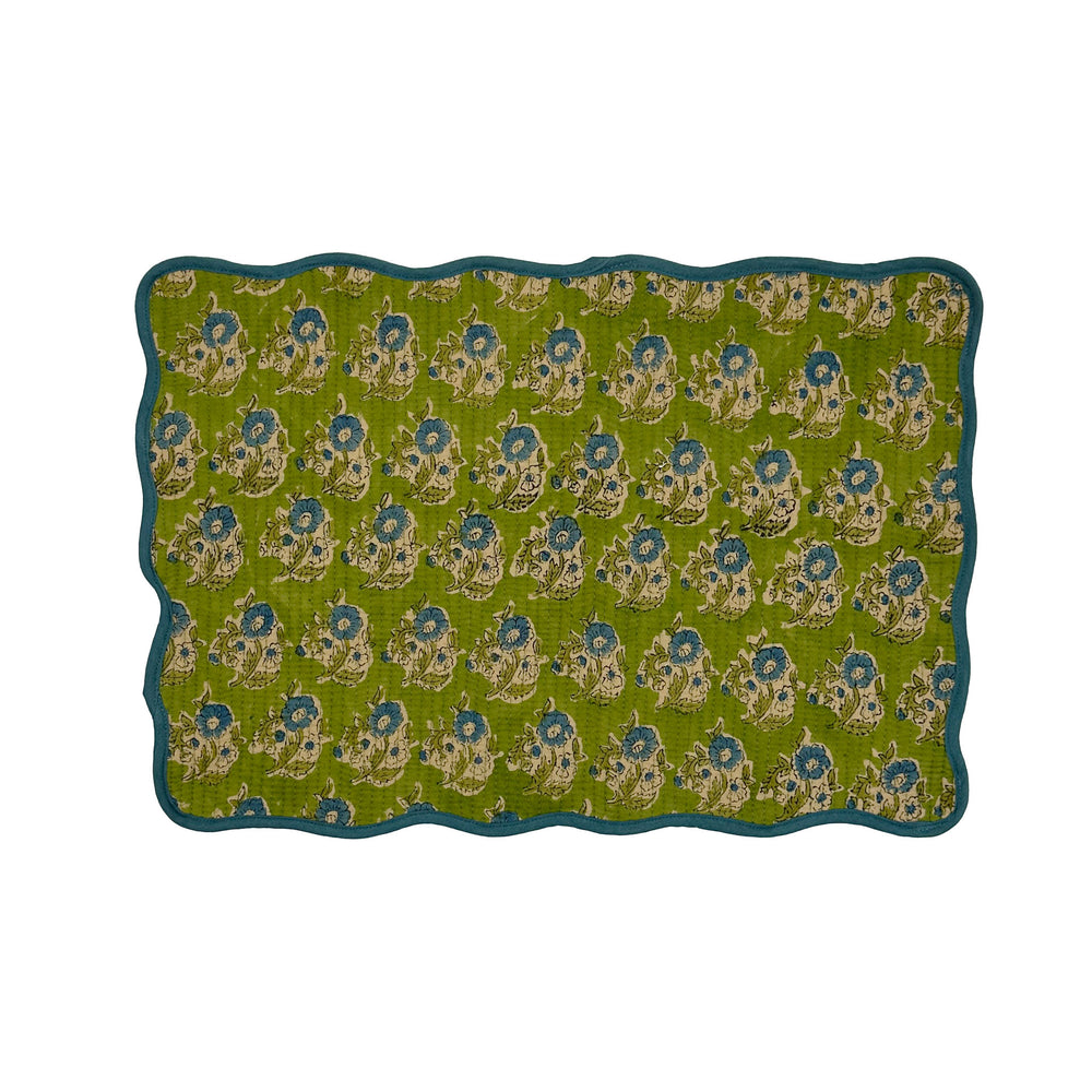 
                  
                    Block print quilted cotton reversible place mat - 005
                  
                