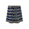 Poppy Pleated Cotton Block Printed Scallop Lampshade in Blue