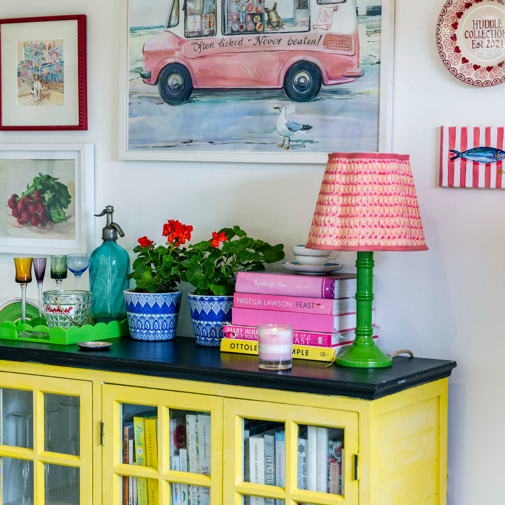 
                  
                    Annie Pleated Cotton Block Printed Scallop Lampshade
                  
                