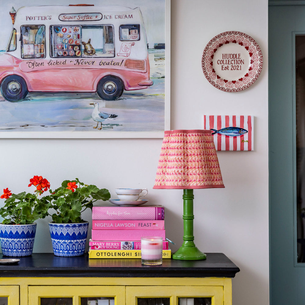 
                  
                    Annie Pleated Cotton Block Printed Scallop Lampshade
                  
                