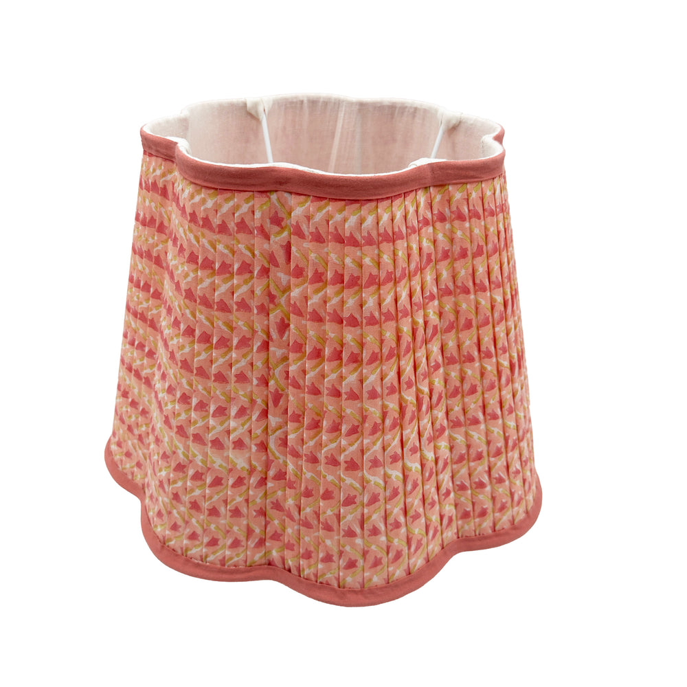 
                  
                    Annie Pleated Cotton Block Printed Scallop Lampshade
                  
                
