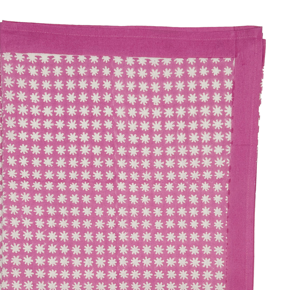 Charlie block printed table cloth - Pink