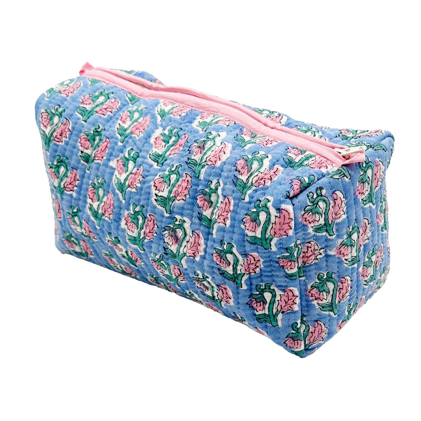 Quilted Cotton Wash Bag - Chloe