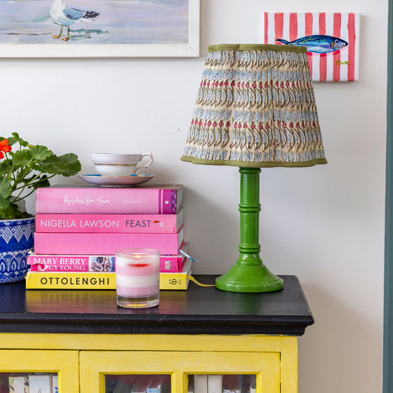 Florence Pleated Cotton Block Printed Scallop Lampshade