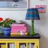 Gloria Pleated Cotton Block Printed Scallop Lampshade