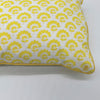 Lumbar hand block piped trim cushion - Jennie in Yellow
