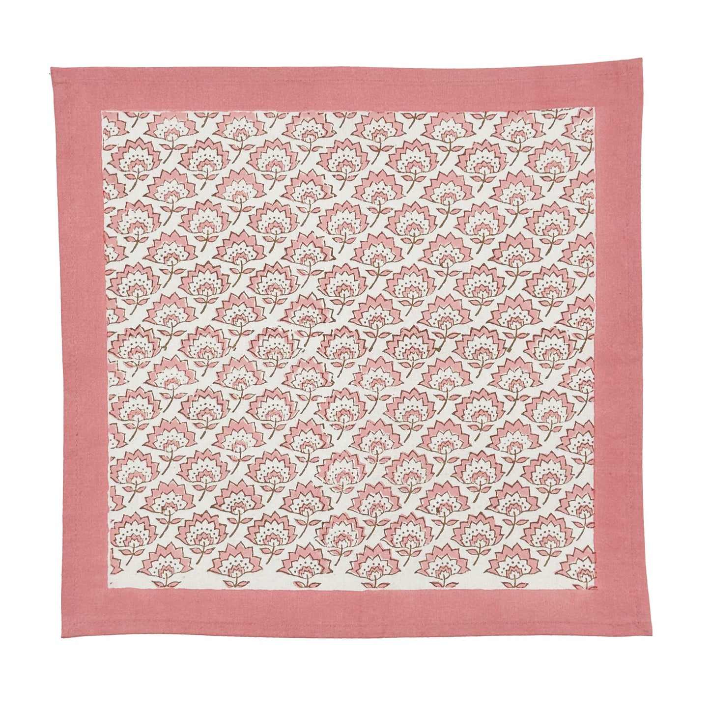 Jennie block printed Napkins (4) - Pale Pink