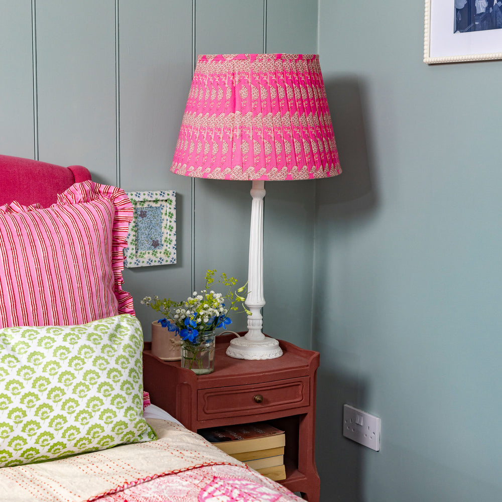 
                      
                        Libby Pleated Cotton Block Printed Lampshade
                      
                    