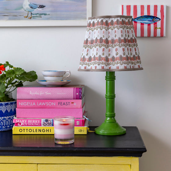 Mimi Pleated Cotton Block Printed Scallop Lampshade