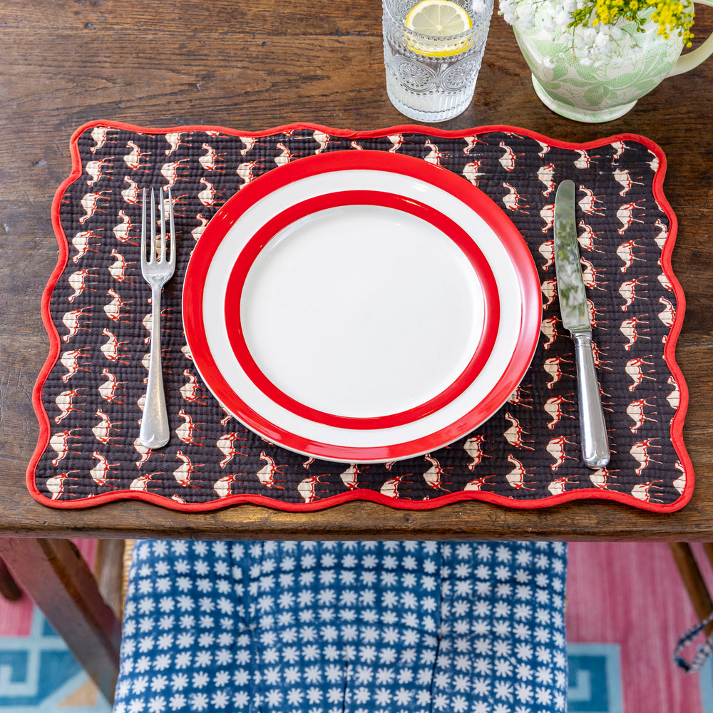 
                  
                    Block print quilted cotton reversible place mat - 002
                  
                