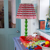 Poppy Pleated Cotton Block Printed Scallop Lampshade in Red