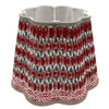 Poppy Pleated Cotton Block Printed Scallop Lampshade in Red