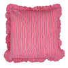 Large hand block frilled cotton cushion - Sally