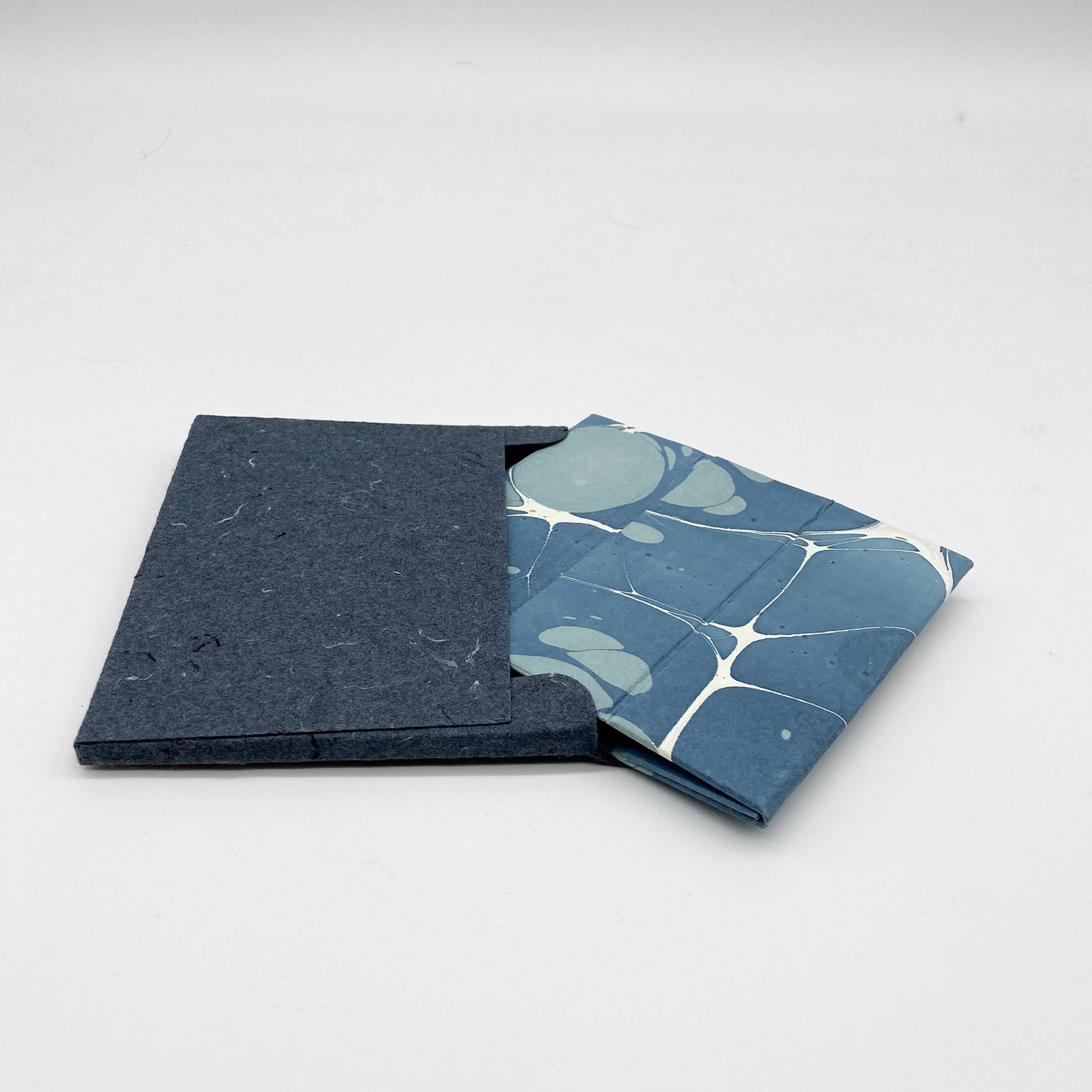 Marbled Paper Hexagonal Pen Pot - Blue Planet