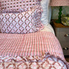 Bow Peep Handmade Block Print Cotton Quilt in Pink