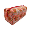 Quilted Cotton Wash Bag - Coral Floral